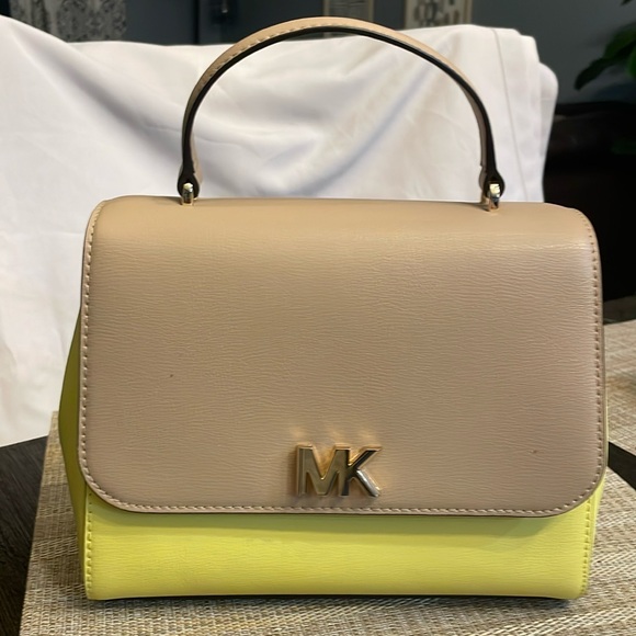 MICHAEL KORS MOTT MEDIUM TOP HANDLE SATCHEL SHOULDER BAG YELLOW